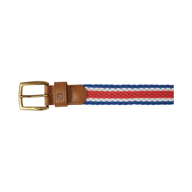 2023 FootJoy Striped Braided Belt - Twilight / Racing Red