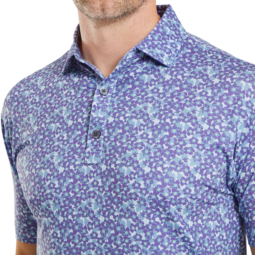 2024 FootJoy Men's Primrose Print Lisle Polo - Thistle