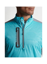 2024 Peter Millar Men's Hyperlight Weld Elite Hybrid Half-Zip - Beach Glass / Gale Grey