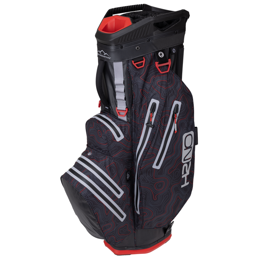 2024 Sun Mountain H2NO Lite Cart Bag -  Black / Red Topography
