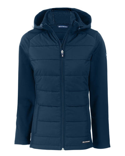2025 Cutter & Buck Women's Evoke Hybrid Hooded Jacket - Navy