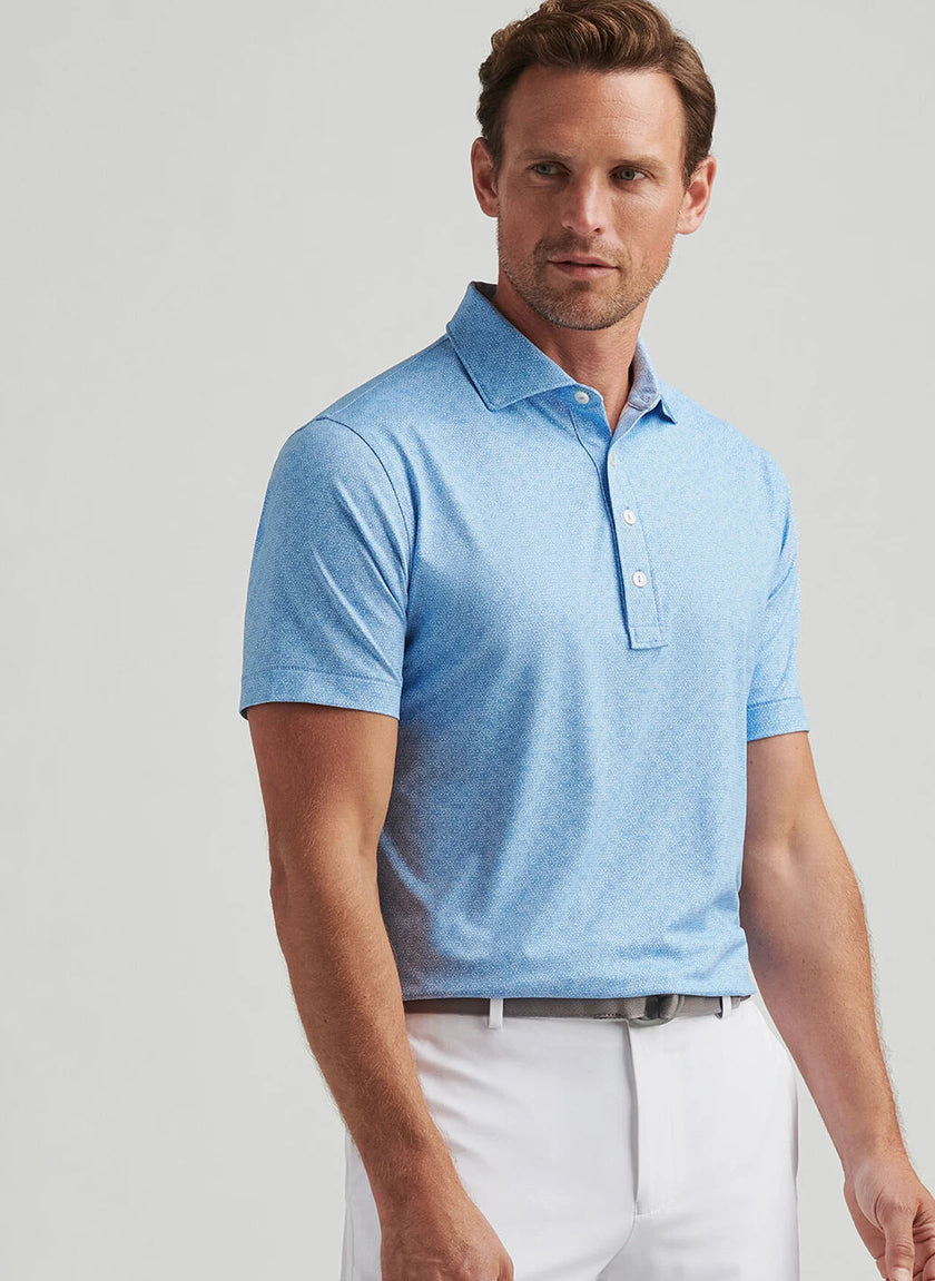 2025 Peter Millar Men's Avenue Performance Jersey Polo - Light Blue