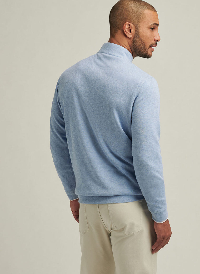 2025 Peter Millar Men's Crown Comfort 1/4 Zip Pullover - Light Blue