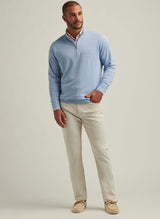 2025 Peter Millar Men's Crown Comfort 1/4 Zip Pullover - Light Blue