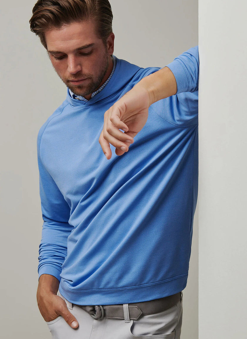 2025 Peter Millar Men's Pine Performance Hoodie - Blue