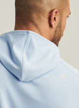 2025 Peter Millar Men's Pine Sugar Stripe Performance Hoodie - Blue/White