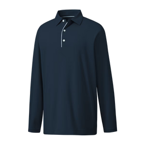 FootJoy Men's Performance Long Sleeve Sun Protection Polo - Navy