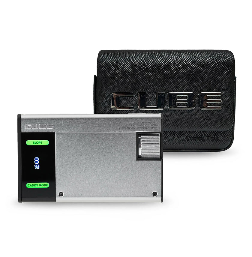 CaddyTalk Cube Laser Rangefinder Silver - With Black Case