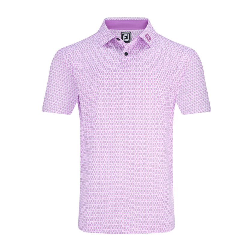 2025 FootJoy Salamander Print Lisle Polo - White/Pink