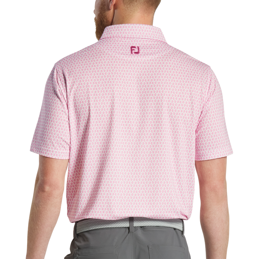 2025 FootJoy Salamander Print Lisle Polo - White/Pink