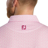 2025 FootJoy Salamander Print Lisle Polo - White/Pink