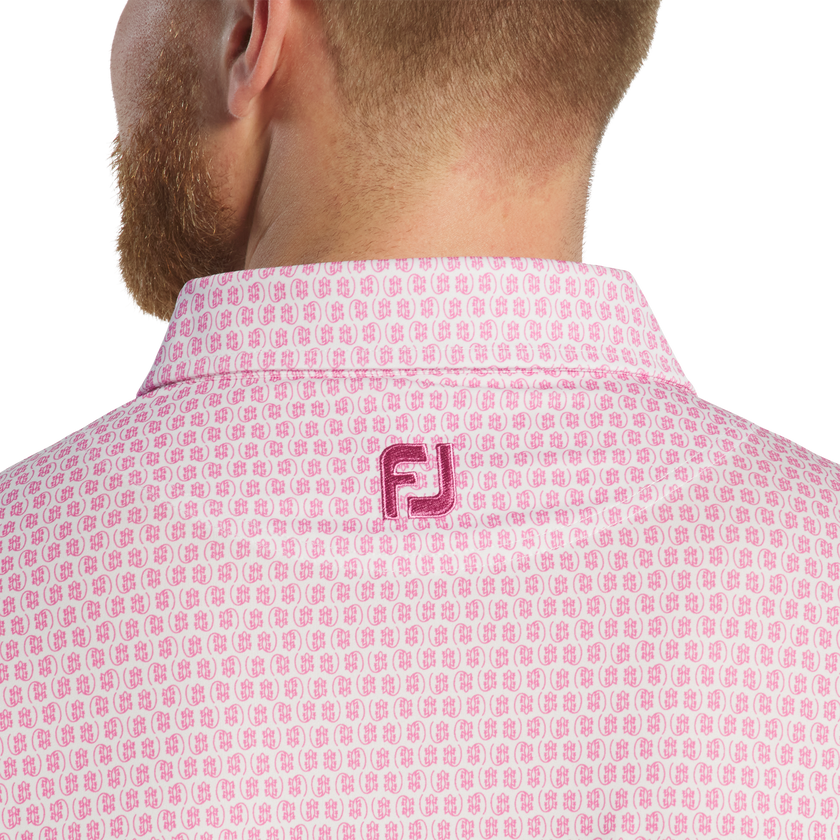 2025 FootJoy Salamander Print Lisle Polo - White/Pink
