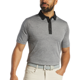 2025 FootJoy Heather Stripe Lisle Polo - Heather Charcoal/Black