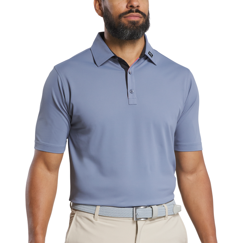 2025 FootJoy Men's Pique Polo with Trim - Flint/Black