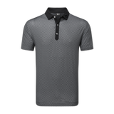 2025 FootJoy Men's Checker Print Jacquard Polo - Black/White