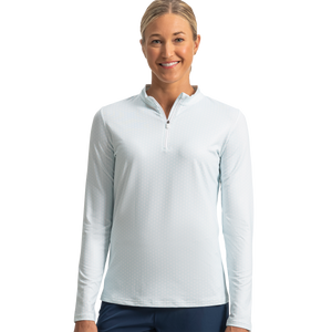 FootJoy Women's Quarter-Zip Long Sleeve Sun Shirt - Glacial Blue