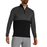2024 FootJoy Men's Space Dye Stripe Blocked Quarter-Zip Pullover - Black