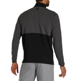 2024 FootJoy Men's Space Dye Stripe Blocked Quarter-Zip Pullover - Black