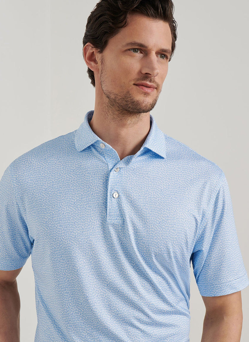 Peter Millar Men's Oyster Shooter Performance Jersey Polo