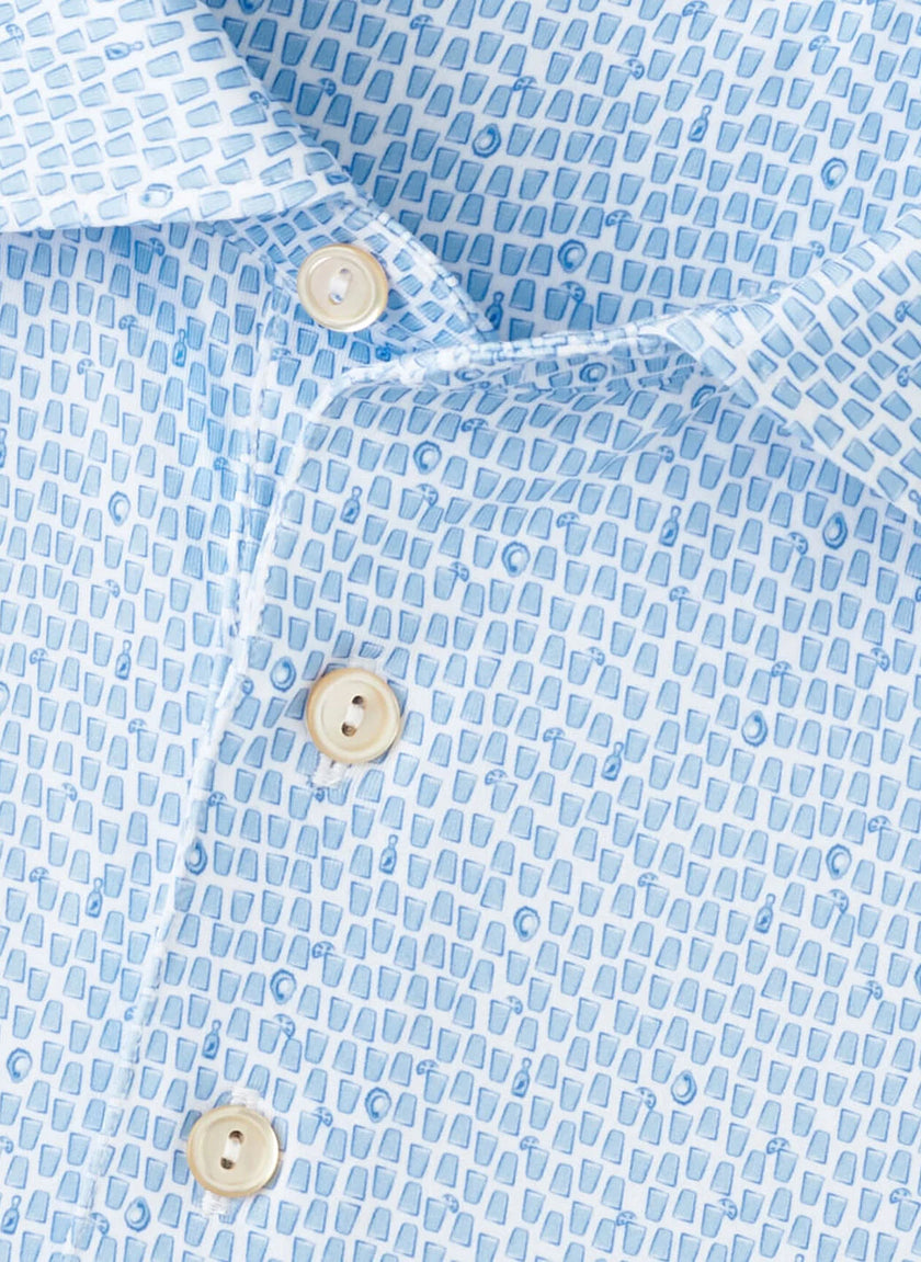 Peter Millar Men's Oyster Shooter Performance Jersey Polo
