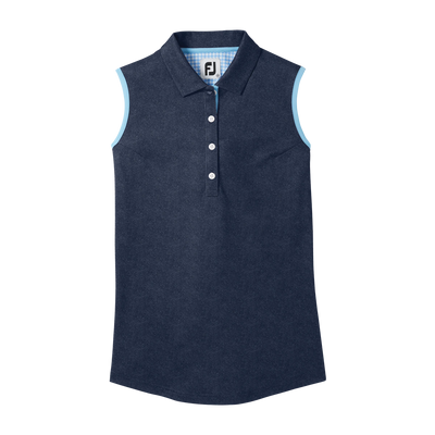 FootJoy Women's Sleeveless Houndstooth Trim Pique