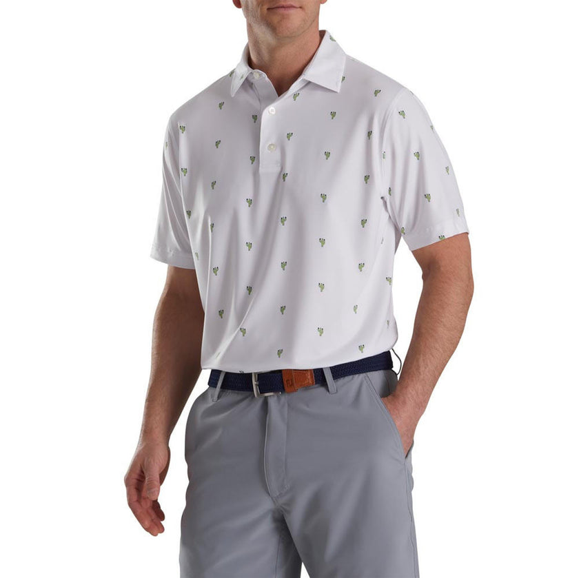 2023 FJ Mens Cactus Prnt Lisle Polo