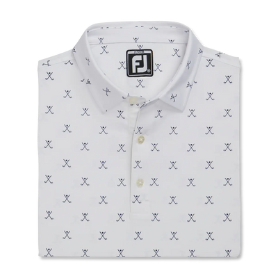 2023 FootJoy Boys Junior Golf Print Polo  - White