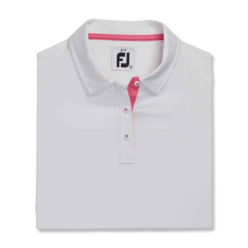 2023 FootJoy Girls Short Sleeve Polo - White