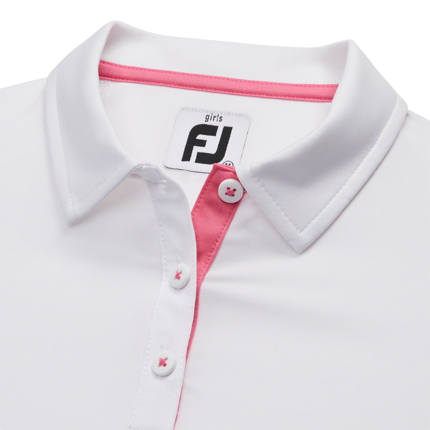 2023 FootJoy Girls Short Sleeve Polo - White