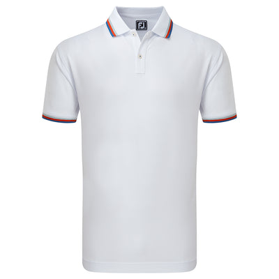 2023 FootJoy Men's Solid Polo with Trim Pique - White