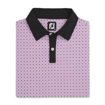 2023 FootJoy Mens Circle Print Polo - Black / Orchid / Violet / White