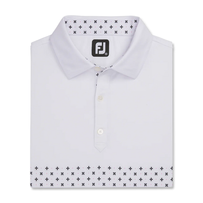 2023 FootJoy Mens Engineered Foulard Polo - White / Orchid / Black