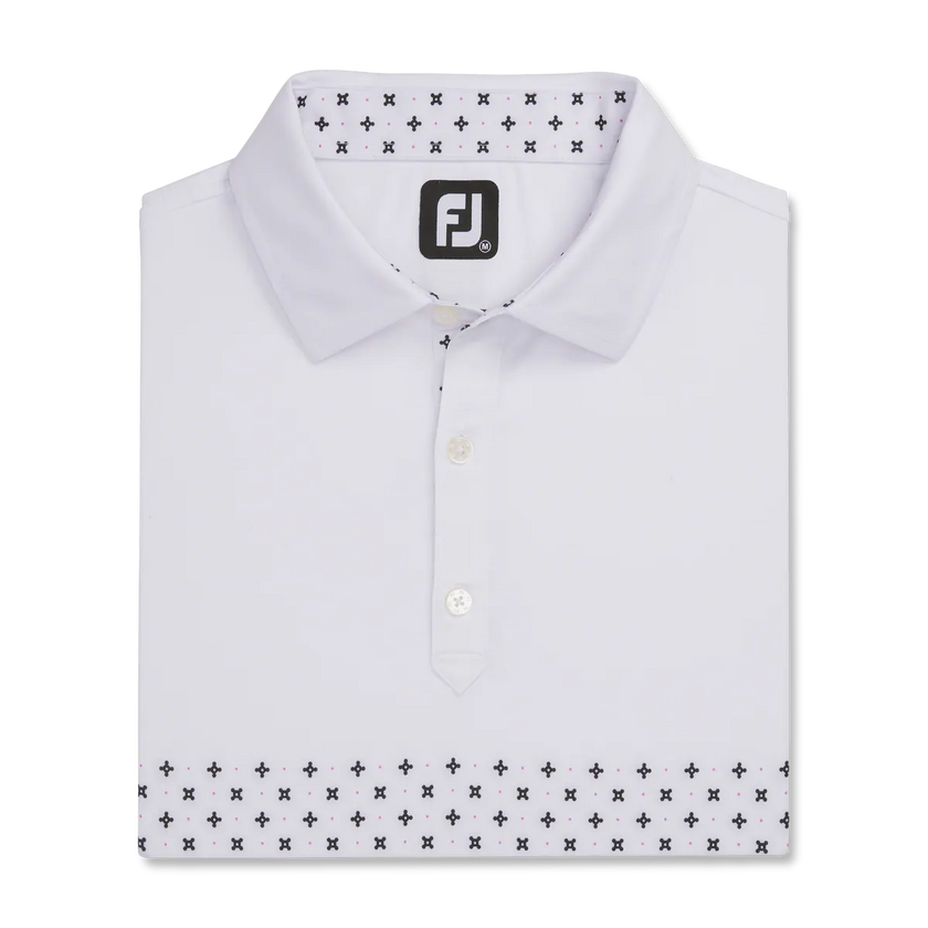 2023 FootJoy Mens Engineered Foulard Polo - White / Orchid / Black