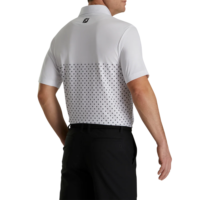 2023 FootJoy Mens Engineered Foulard Polo - White / Orchid / Black