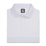 2023 FootJoy Mens Engineered Foulard Polo - White / True Blue / Navy