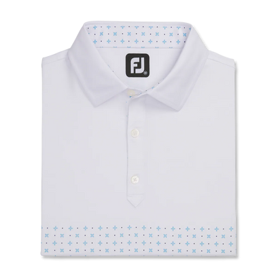 2023 FootJoy Mens Engineered Foulard Polo - White / True Blue / Navy