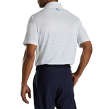 2023 FootJoy Mens Engineered Foulard Polo - White / True Blue / Navy