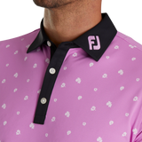 2023 FootJoy Mens Scattered Floral Polo - Orchid / Black