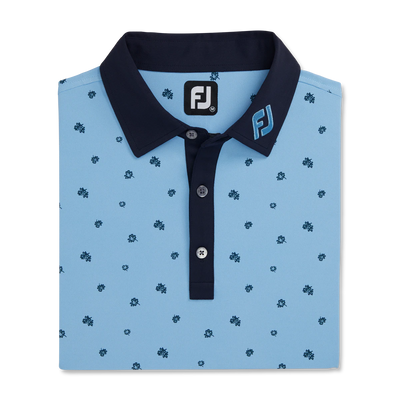 2023 FootJoy Mens Scattered Floral Polo - True Blue / Navy