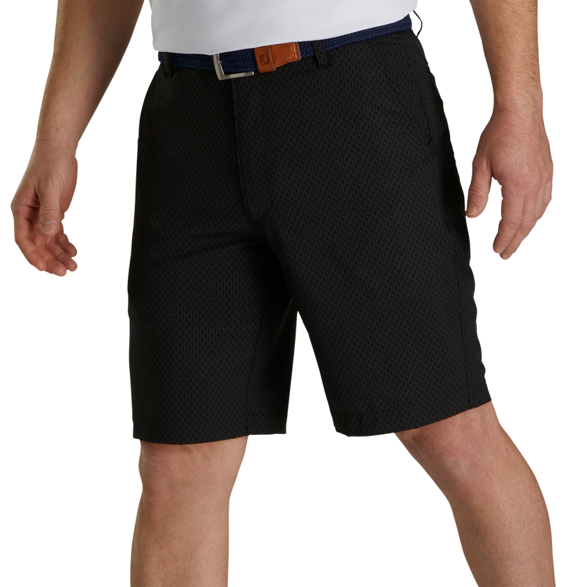 2023 FootJoy Mens Tonal Print Lightweight Shorts  - Black