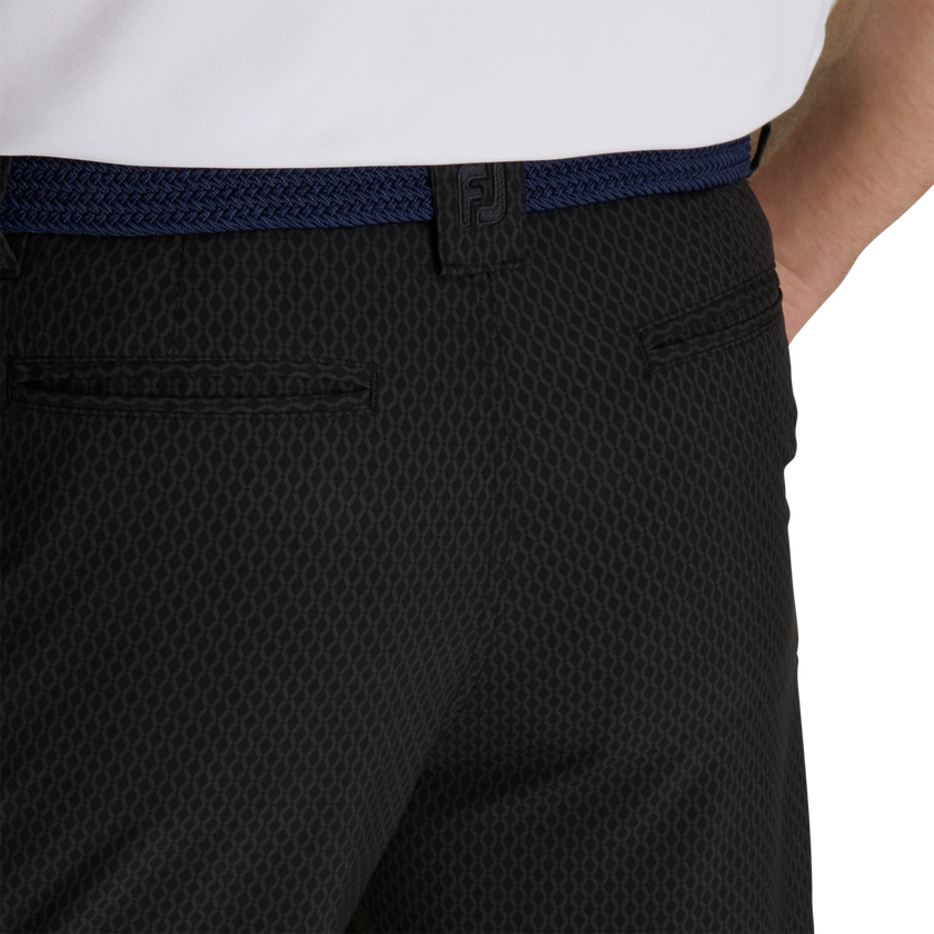 2023 FootJoy Mens Tonal Print Lightweight Shorts  - Black