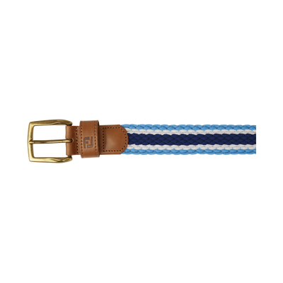 2023 FootJoy Striped Braided Belt - True Blue / Navy / White