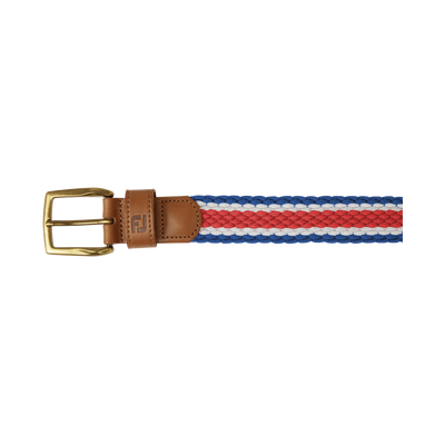 2023 FootJoy Striped Braided Belt - Twilight / Racing Red