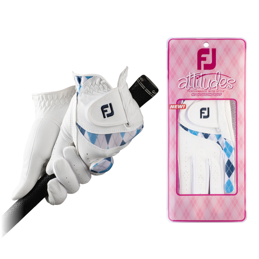 2023 FootJoy Women's Attitude Fashion Glove Pair - White/Blue