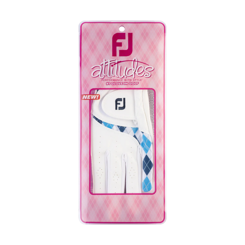 2023 FootJoy Women's Attitude Fashion Glove Pair - White/Blue