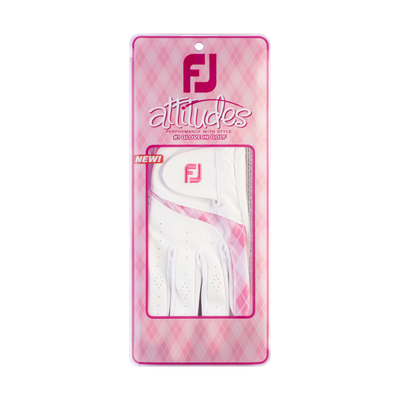 2023 FootJoy Women's Attitude Fashion Glove Pair - White/Pink