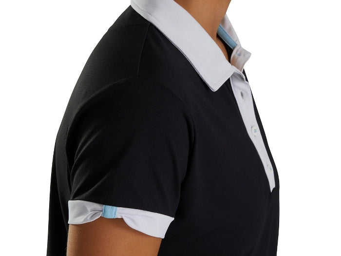 2023 FootJoy Womens Short Sleeve Color Block Polo - Black