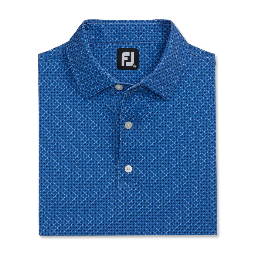 2023 Footjoy Mens Lisle Geo Print - Marine / Navy / White