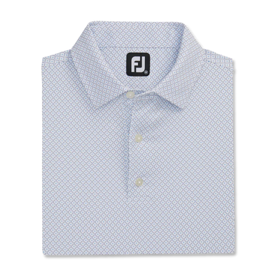 2023 Footjoy Mens Lisle Geo Print - White / Light Blue / Navy