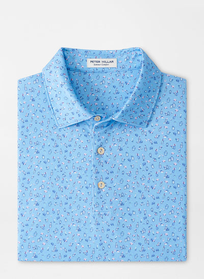 2023 Peter Millar Mens Chillax Polo - Cottage Blue